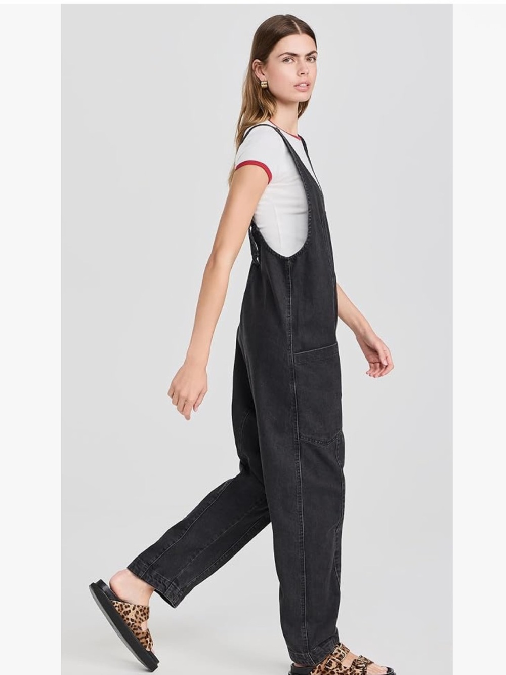Zara Black Denim Overalls